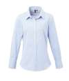 PR320 Premier Ladies Gingham Long Sleeve Shirt Light Blue / White colour image